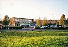 The Ruscote arcade, Banbury, in 2010. The view is from the park near the Aldi store, facing the local Co-Op store. Ruscote-arcade 1a.jpg