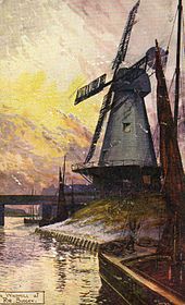 Gibbet Mill from an old postcard, by artist Walter Hayward-Young Rye Gibbet (3).jpg