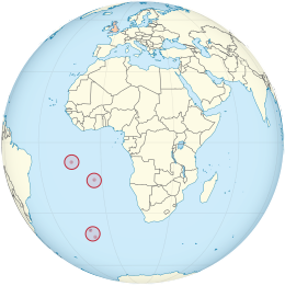 Map of Saint Helena, Ascension and Tristan da Cunha