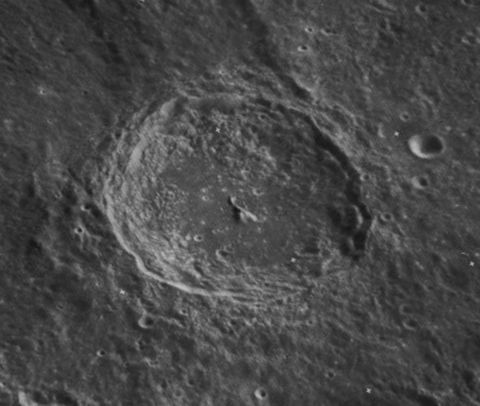Oblique Lunar Orbiter 3 image, facing south Scaliger crater 3121 med.jpg