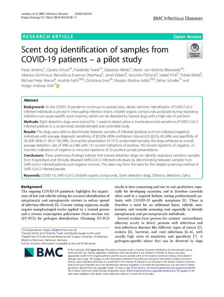 File:Scent dog identification of samples from COVID-19 patients – a pilot study.pdf