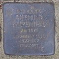 Deutsch: Stolperstein für Siegmund Falkenthal vor dem Eingang des Jüdischen Friedhofs in Hamburg-Ohlsdorf.