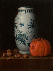 Still Life with Chinese Vase, Hazelnuts and Orange