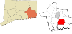 Ledyard's location within the Southeastern Connecticut Planning Region and the state of Connecticut