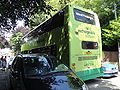 The rear of Southern Vectis 191 Sandown Bay (HW52 EPL), a Volvo B7TL/Plaxton President, on St John's Road, Newport, Isle of Wight on route 6. The bus was currently stuck at the time due to two cars parked badly on either side of the road preventing the bus from moving forwards and long tailbacks to the rear preventing the bus from reversing.