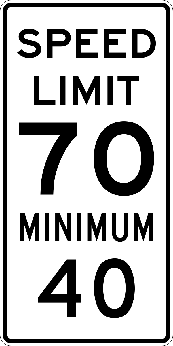 File Speed Limit 70 Minimum 40 Sign Svg Wikimedia Commons