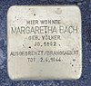 Stolperstein Barbarossastr 52 (Schön) Margaretha Bach.jpg