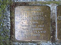 Stolperstein Ferdinand Sonnenberg, 1, Rheinstraße 12, Nierstein, Landkreis Mainz-Bingen.jpg