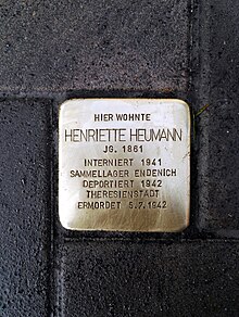 Stolperstein Henriette Heumann, Gottfried-Claren-Straße 20, Bonn.jpg