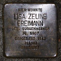 Stumbling block for Lisa Zeline Freimann (1907) in Memmingen.jpg