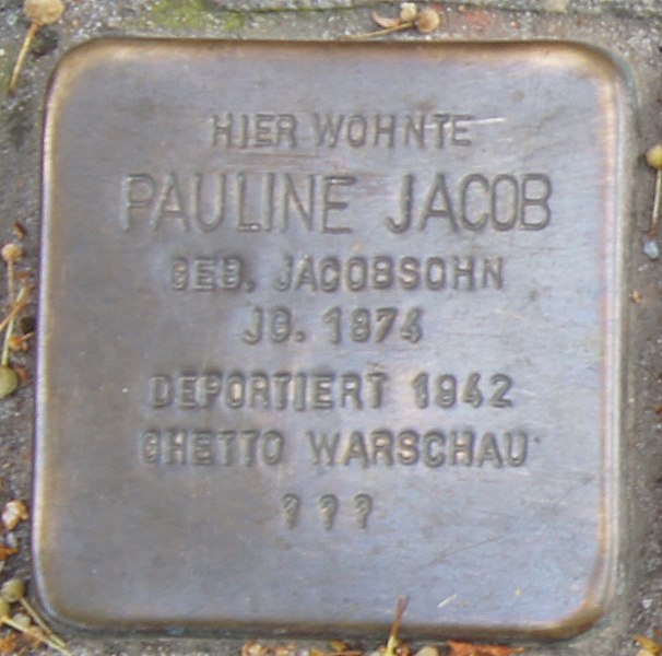 File:Stolpersteine August-Bebel-Straße 8 Frankfurt Oder 001 (Pauline Jacob).jpg