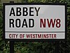 Street signs in cities commonly include part of the postcode. Of all the many Abbey Roads in Britain, this actually ''is'' the one associated with The Beatles and numerous other musical acts.