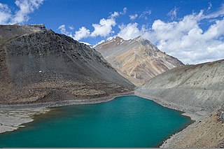 Suraj Tal Lake in Himachal Pradesh, India