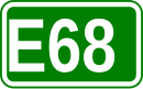 Sign of the European route 68