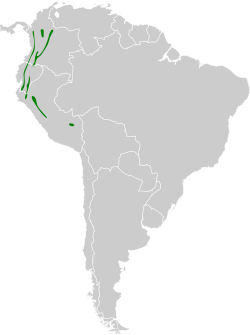 Distribución geográfica del batará unicolor.