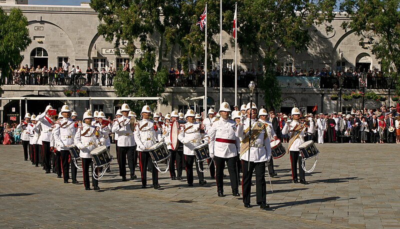 File:The Band and Corps of Drums of the Royal Gibraltar Regiment - Casemates Square.jpg