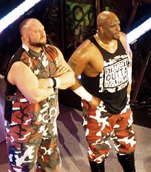 The Dudley Boyz had eight reigns as tag team champions, the most in the title history The Dudley Boyz 2016.jpg