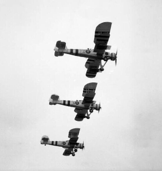 Three Fairey Swordfish armed with RP-3 rockets.