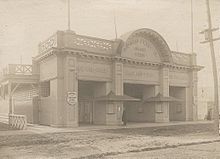 The first ferry terminal at the Toronto Harbour, c. 1899. Toronto Ferry Terminal circa 1899.jpg