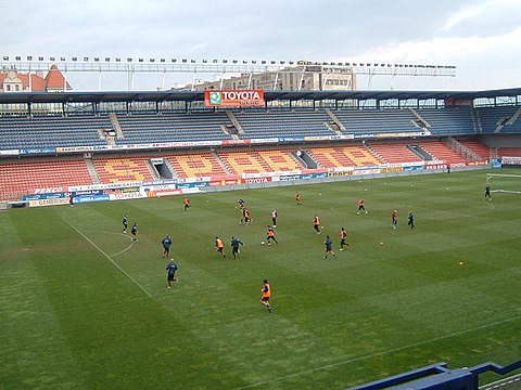 Entraînement du Sparta dans le stade, en 2005.