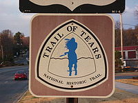 Sign for the Trail of Tears National Historic Trail