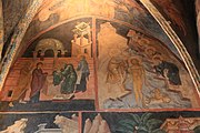 English: Fresco on the north wall of the nave in Trinity Chapel in Lublin. The Presentation and The Baptism.