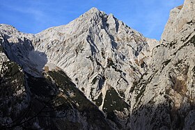 Blick auf die Südwand der Turska gora von Kamniška Bistrica.