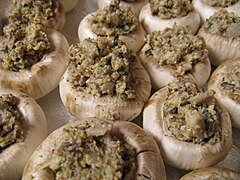 Uncooked stuffed mushrooms, January 2009.jpg