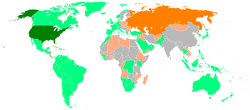 Haritada gösterilen yerlerde United States ve Soviet Union