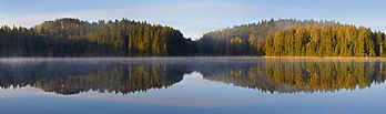 Lago Väikjärv na região de Võru, Estônia. (definição 6 000 × 1 782)