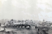 View of the bridge and the city of Qom