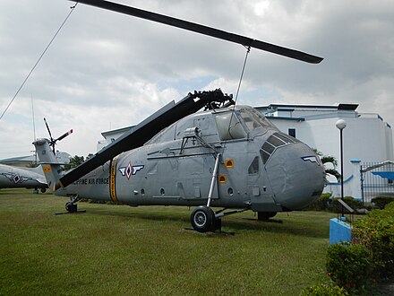 A Sikorsky H-34 helicopter on display at the Philippine Air Force Aerospace Museum in Manila.