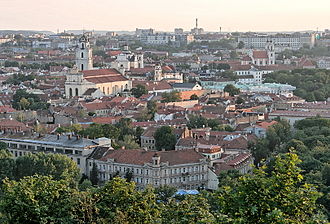 Vilnius Old Town as seen from the top of the hill Vilnius view.jpg