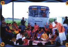 Subramanian presenting a music program for the village children of Vilvarini. Vilvarini.png