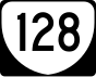 State Route 128 marker