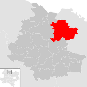 Localização da comunidade de Weitersfeld no distrito de Horn (mapa clicável)