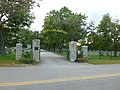 An entrance gate to Westlawn Cemetery on Boston Road in Lowell, Massachusetts.