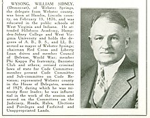 William S. Wysong, from the 1929 West Virginia Blue Book William Sidney Wysong (8413552642).jpg