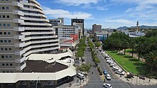 Sanlam Centre (left) hosting the Embassy of Germany in Windhoek Windhoek-269058 1920.jpg