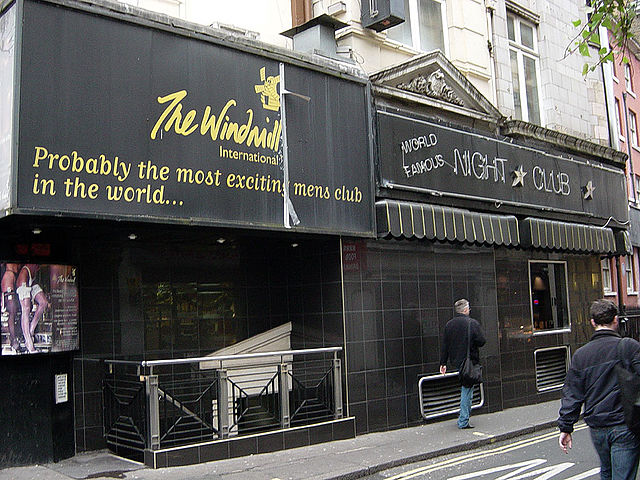 The Windmill Club, formerly the Windmill Theatre, now a table dancing club.