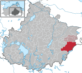 Kaart van Woldegk (gemeente)