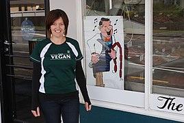 Vegan activists visit local butchers to give them tofu