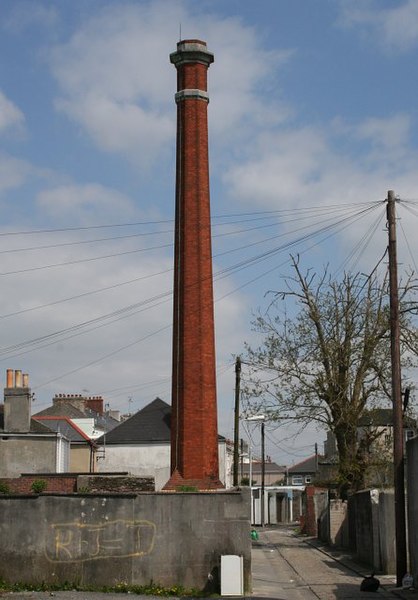 An old sewer gas chimney in Stonehouse, Plymouth, England, built in the 1880s to disperse sewer gas above residents