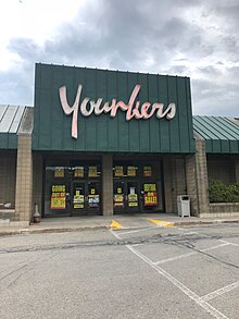 Exterior of Younkers in Traverse City, Michigan, located at the Cherryland Center, in a former H. C. Prange Co. The interior of this store was never remodeled, and retained 1970's style decor until it closed in August 2018. YounkersTraverseCity.jpg