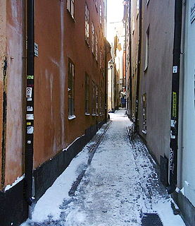 Överskärargränd alley in Gamla stan, Stockholm, Sweden