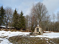 Čeština: Památník kostela sv. Anny ve vsi České Žleby severozápadně od obce Stožec v okrese Prachatice, Jihočeský kraj, jejíž jsou součástí. English: Church of Saint Anne memorial in the village of České Žleby, part of the municipality of Stožec, Prachatice District, South Bohemia, Czech Republic.