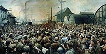 Выступление В.И.Ленина на митинге рабочих Путиловского завода в мае 1917 года (1929).jpg
