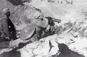 Kiinalaisia sotilaita taistelun aikana.