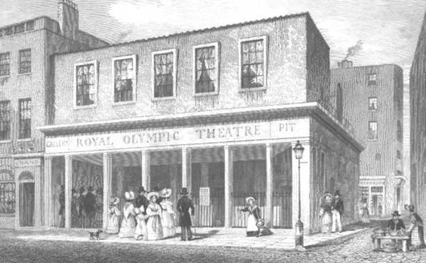 1831 engraving of the Royal Olympic Theatre