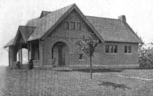 Blandford public library in 1899 1899 Blandford public library Massachusetts.png